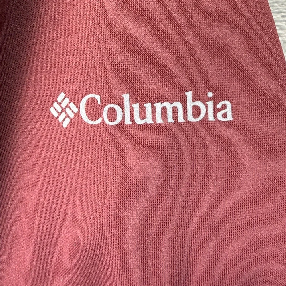 Columbia Womens Omni-Wick Pullover Hoodie Maroon Burgundy Fleece S Thumbholes - Picture 4 of 8